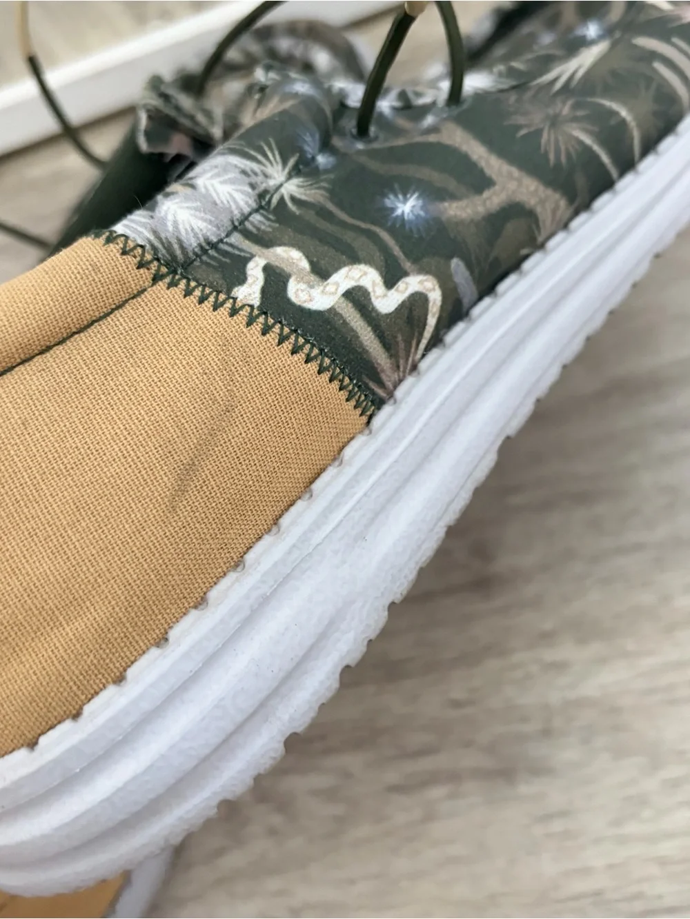 Hey Dude Wally Funk Oasis Camo SlipOn Shoes Men's 14 Army Green Desert Cactus